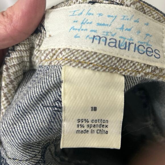 Maurices Denim Y2K Flared A Line Skirt Women’s Size 18 Stretch Blue Jean Midi - Picture 8 of 9